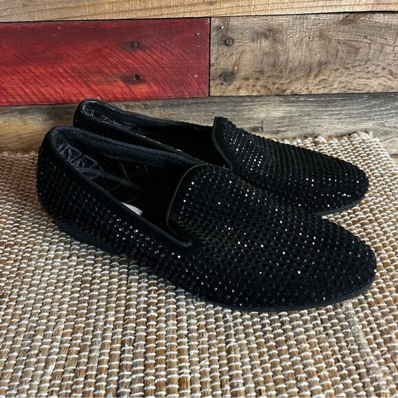 Steve Madden Black Caviar Jeweled Loafers Men’s‎ Size 10 - Picture 1 of 13
